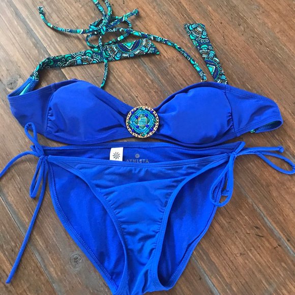 Athleta Other - Athleta bead embellished bikini set royal blue